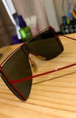 Men's Ferrari Sunglasses RED Vintage F-15 1980s Visor RARE EUC